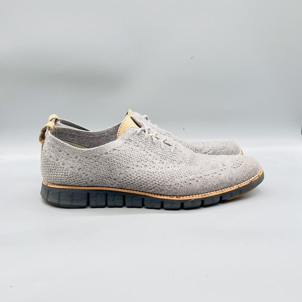 Cole Haan Shoes Mens 12 Gray Knit Grand OS Wingtip Casual Sneakers Comfort